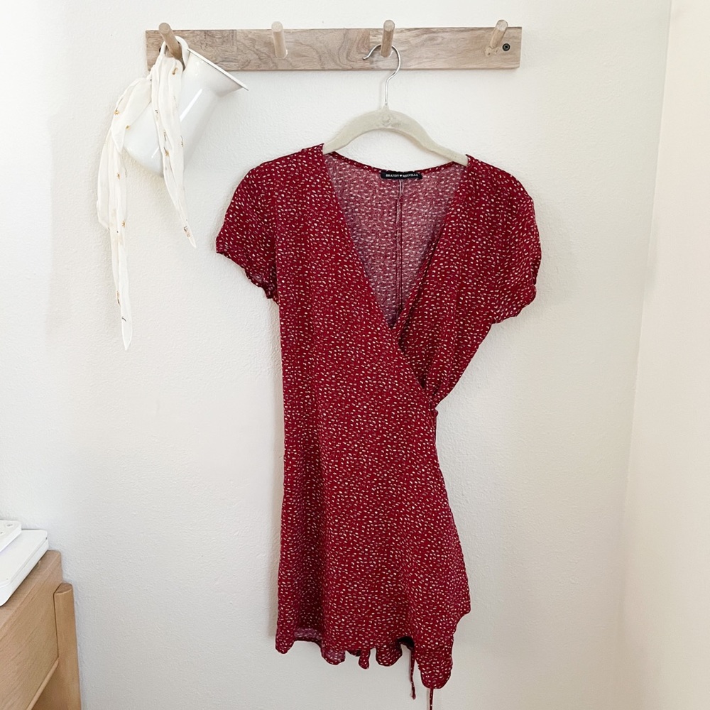 Brand Melville Red Robbie Wrap Dress
